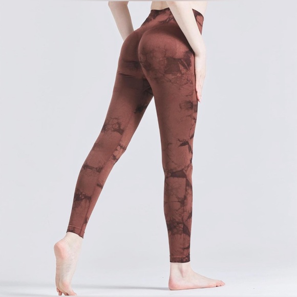 Women's Breathable Sports Fitness Yoga Pants Tie Dye Sports Leggings - Picture 4 of 11